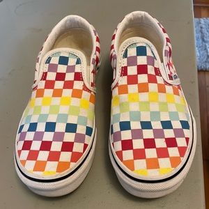 Vans rainbow slip ons